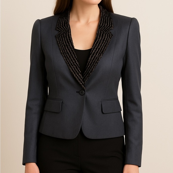 Hanii Y Jackets & Blazers - 🎁 Hanii Y Navy Blue Bead Embellished Jacket